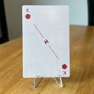 Chanel Collectible Playing Card “Red Camilla Flower” King! With Display Stand!